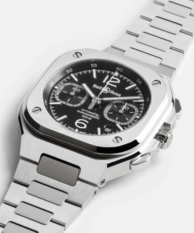 Bell & Ross,Urban 42mm,42mm,Stainless Steel,Black,Automatic,Chronograph,Day,BR05C,BR05C-BLC-ST/SST