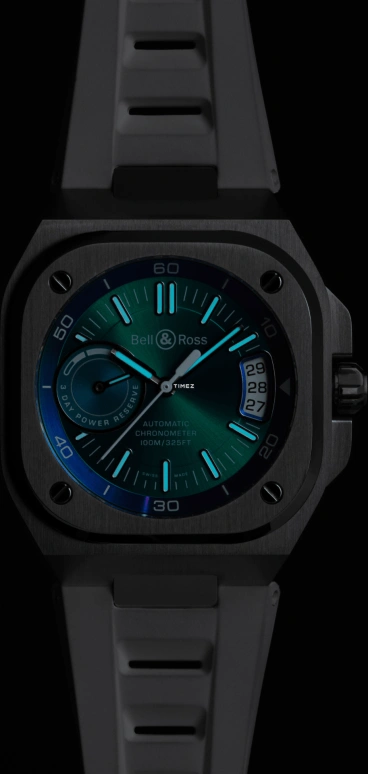 Bell & Ross,Urban 41mm,41mm,Stainless Steel,Green,Automatic,Day,Power Reserve Indicator,BRX5R,BRX5R-IRS-ST/SRB