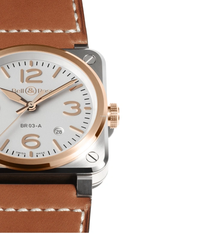 Bell & Ross,Instruments 41mm,41mm,Stainless Steel,White,Automatic,Day,54hours,BR03A,BR03A-WH-STPG/SCA