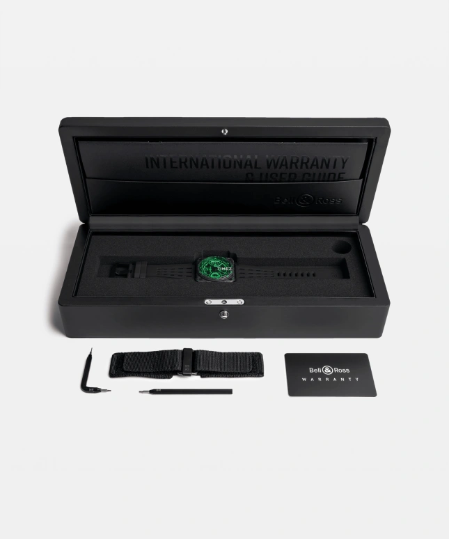 Bell & Ross,BR-X3 41mm,41mm,Titanium,Resin,Carbon,Rubber,Green,Automatic,Day,Power Reserve Indicator,BRX3R,BRX3R-GN-CA/SRB