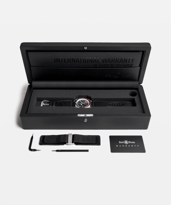 Bell & Ross,Instruments 42mm,42mm,Stainless Steel,Black,Automatic,Dule Time,42hours,BR0393,BR0393-BL-ST/SCA