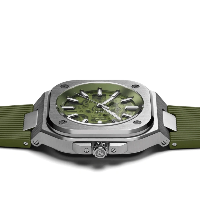 Bell & Ross,Urban 40mm,40mm,Stainless Steel,Olive Green,Automatic,38hours,In-house Caliber,BR05A,BR05A-GN-SKST/SRB