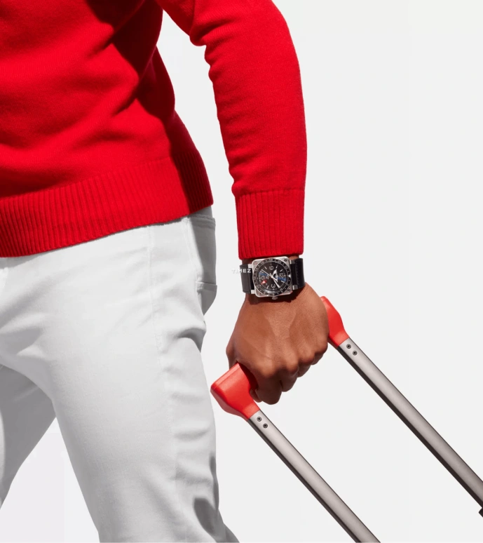 Bell & Ross,Instruments 42mm,42mm,Stainless Steel,Blue,Automatic,Day,Dule Time,BR0393,BR0393-BLU-ST/SCA