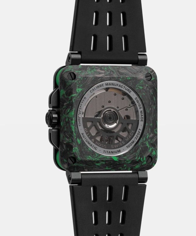 Bell & Ross,BR-X3 41mm,41mm,Titanium,Resin,Carbon,Rubber,Green,Automatic,Day,Power Reserve Indicator,BRX3R,BRX3R-GN-CA/SRB