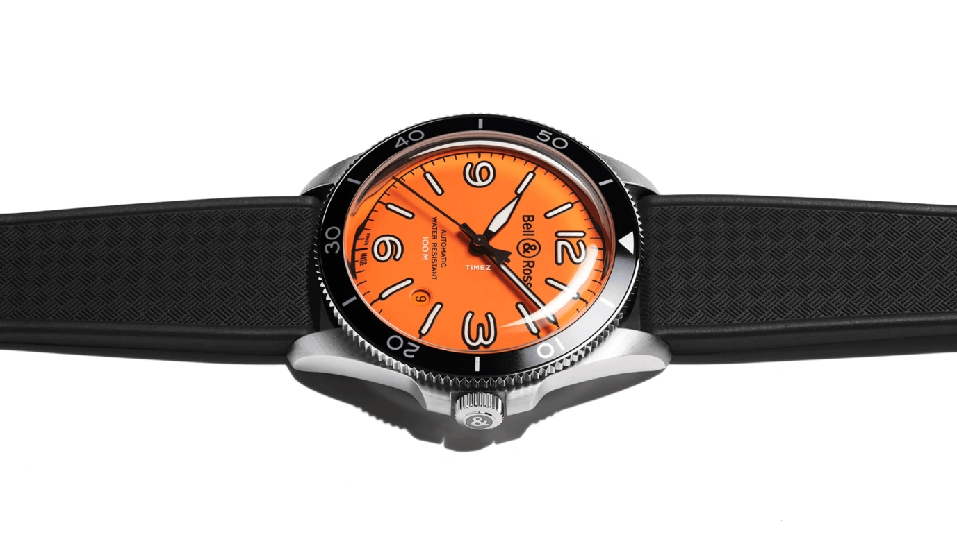 Bell & Ross,Vintage 41mm,41mm,Stainless Steel,Orange,Automatic,Day,38hours,BRV292,BRV292-O-ST/SRB