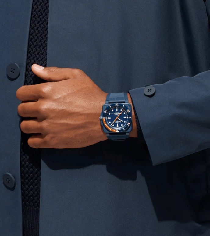 Bell & Ross,BR-03 Diver 42mm,42mm,Ceramic,Blue,Automatic,Day,Sapphire,Crystal Glass,BR0392,BR0392-D-TR-CE/SRB