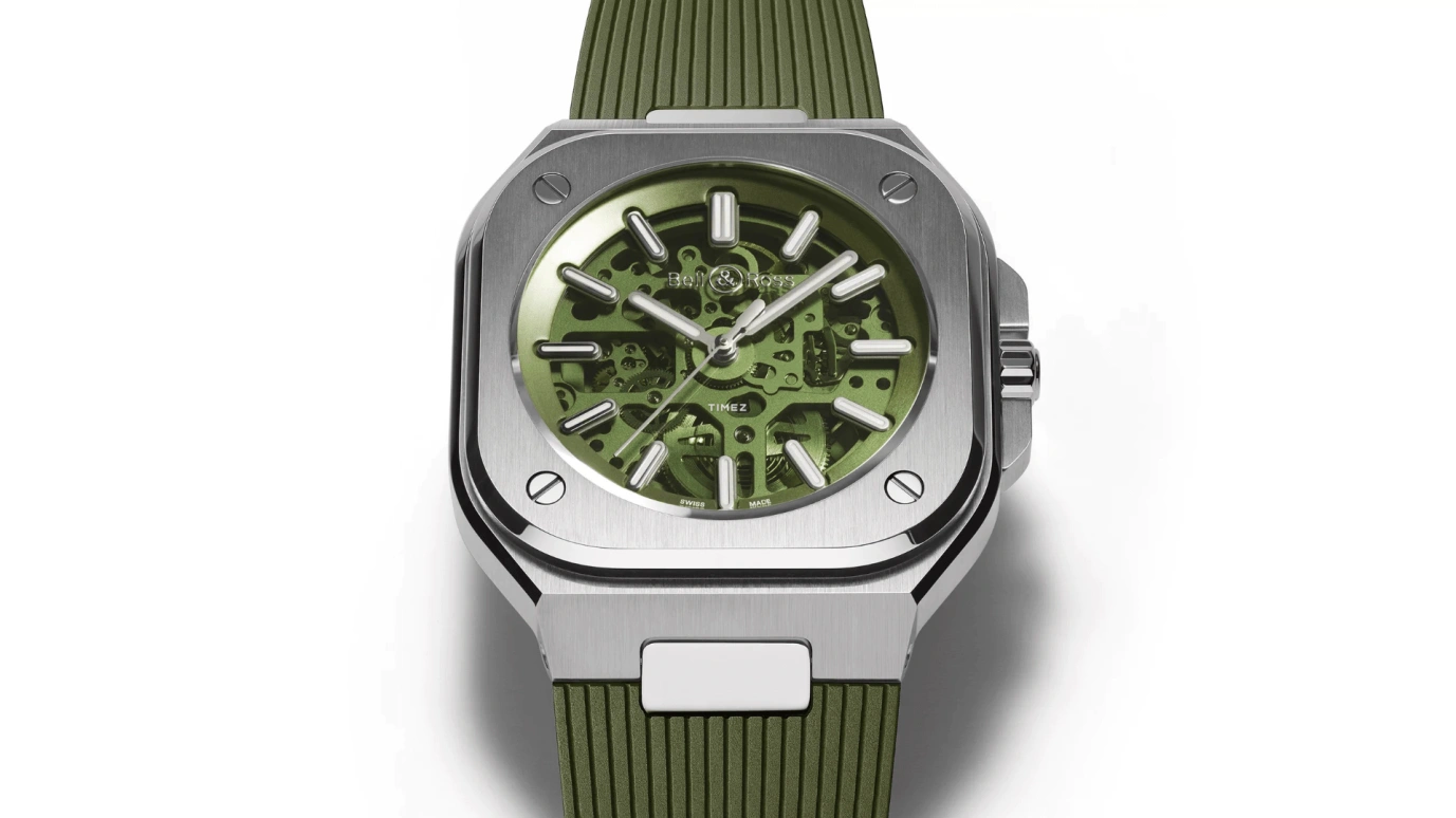 Bell & Ross,Urban 40mm,40mm,Stainless Steel,Olive Green,Automatic,38hours,In-house Caliber,BR05A,BR05A-GN-SKST/SRB