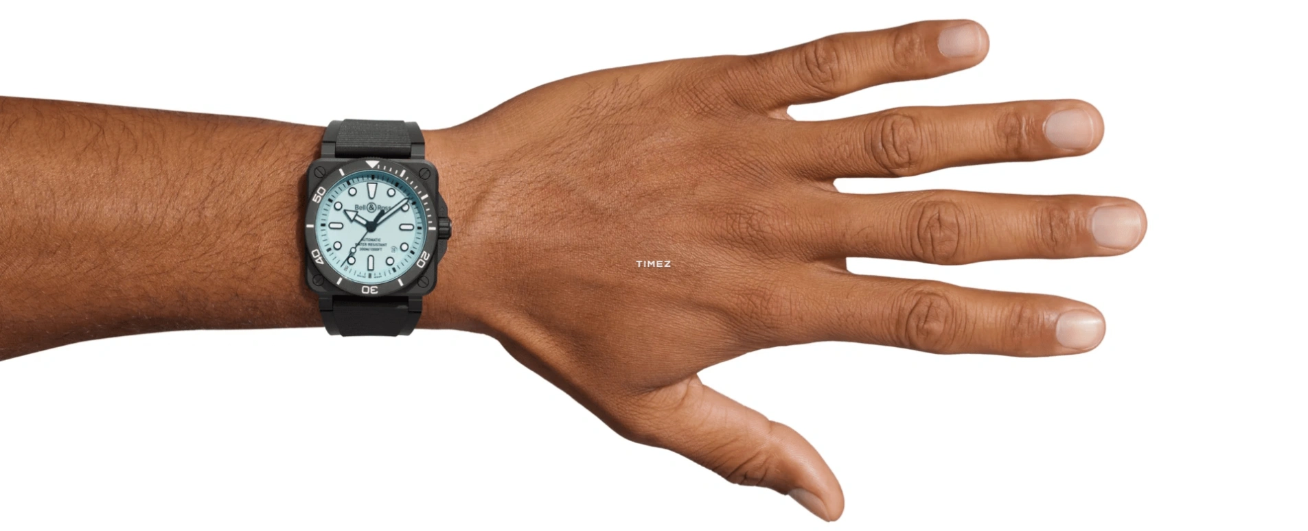 Bell & Ross,BR-03 Diver 42mm,42mm,Ceramic,Ice Blue,Automatic,Day,54hours,BR03A,BR03A-D-LM-CE/SRB