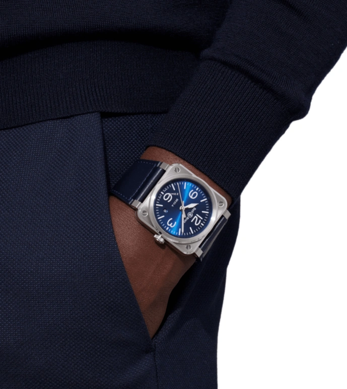 Bell & Ross,BR-03 Auto 41mm,41mm,Stainless Steel,Blue,Automatic,Day,54hours,BR03A,BR03A-BLU-ST/SCA