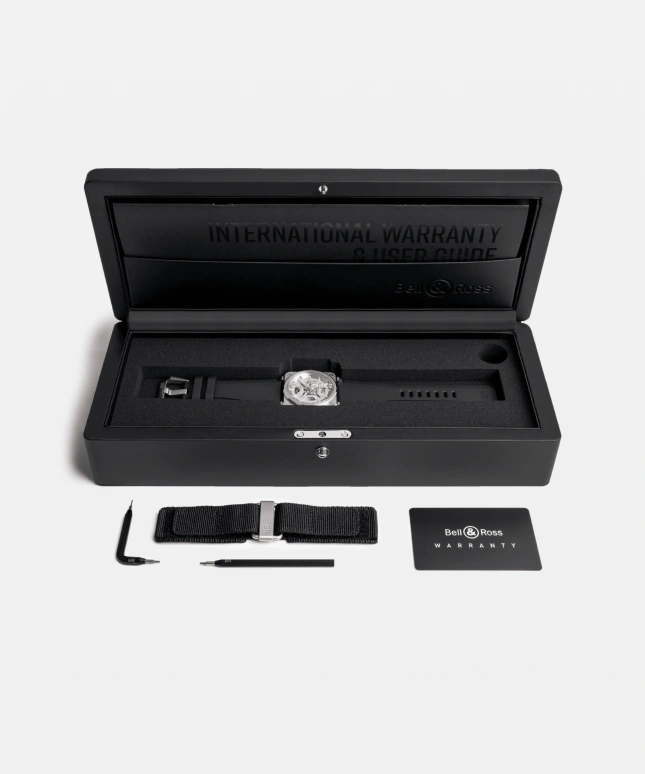 Bell & Ross,BR-03 Auto 41mm,41mm,Stainless Steel,Silver,Automatic,54hours,In-house Caliber,BR03A,BR03A-GR-SKST/SRB