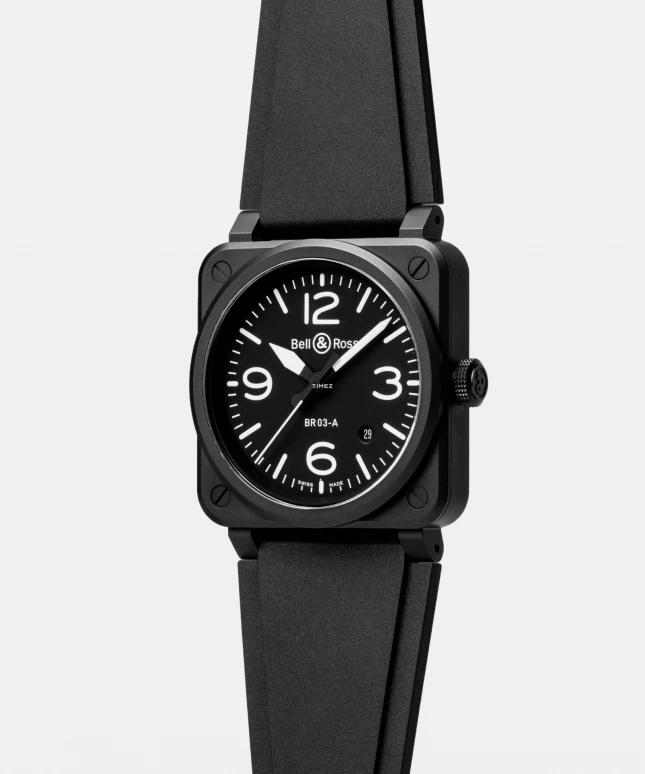 Bell & Ross,Instruments 41mm,41mm,Ceramic,Black,Automatic,Day,Sapphire,Crystal Glass,BR03A,BR03A-BL-CE/SRB
