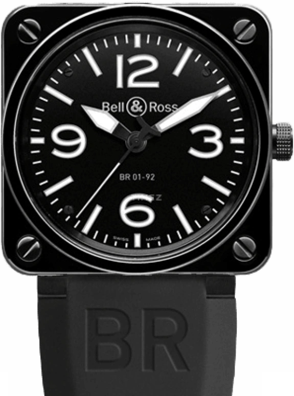 Bell & Ross,Instruments 46mm,46mm,Ceramic,Black,Automatic,38hours,Sapphire,Crystal Glass,BR0192BLCERSRB