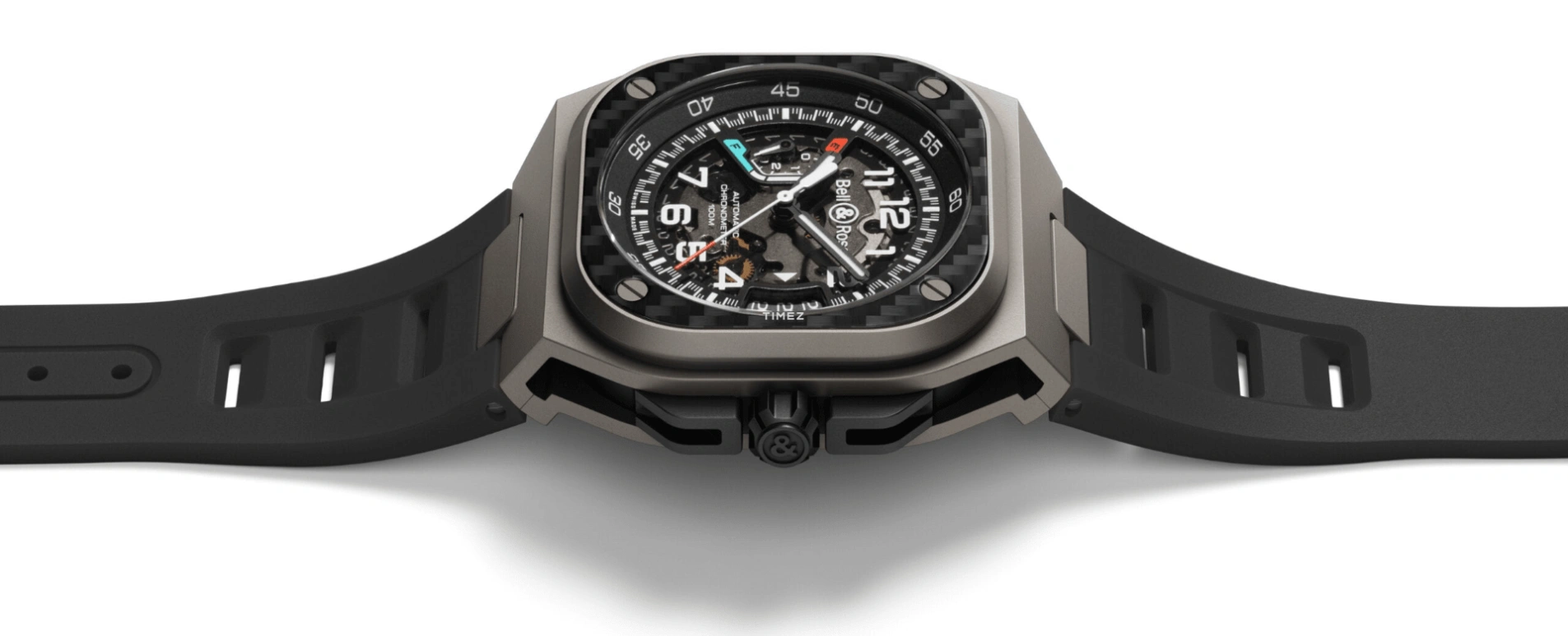 Bell & Ross,BR-X5 41mm,41mm,Titanium,Carbon,Black,Automatic,Day,Power Reserve Indicator,BRX5R,BRX5R-RAC-TI/SRB