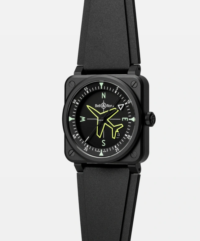 Bell & Ross,Instruments 41mm,41mm,Ceramic,Black,Automatic,Day,Sapphire,Crystal Glass,BR03A,BR03A-CPS-CE/SRB
