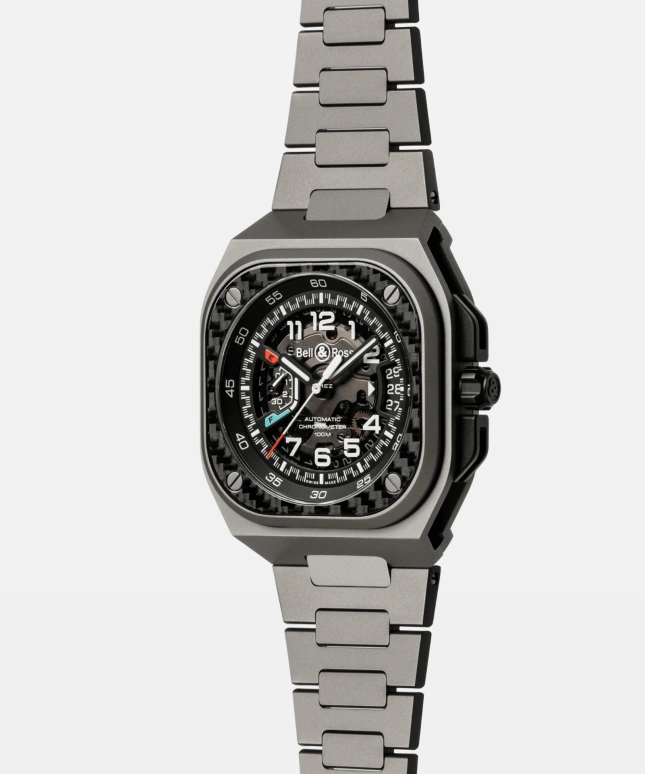 Bell & Ross,BR-X5 41mm,41mm,Titanium,Carbon,Black,Automatic,Day,Power Reserve Indicator,BRX5R,BRX5R-RAC-TI/STI