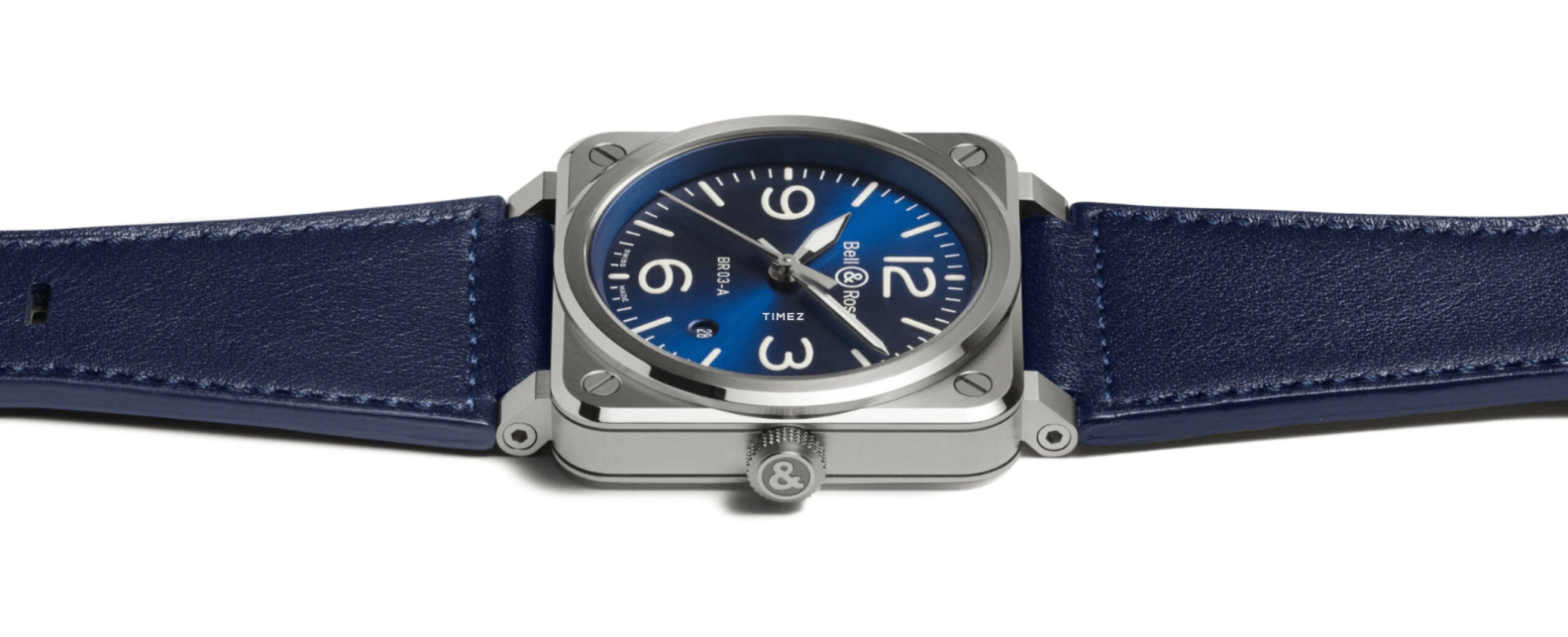 Bell & Ross,BR-03 Auto 41mm,41mm,Stainless Steel,Blue,Automatic,Day,54hours,BR03A,BR03A-BLU-ST/SCA
