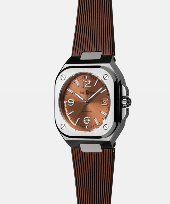 Bell & Ross,BR-05 Auto 40mm,40mm,Stainless Steel,Brown,Automatic,Day,38hours,BR05A,BR05A-BR-ST/SRB