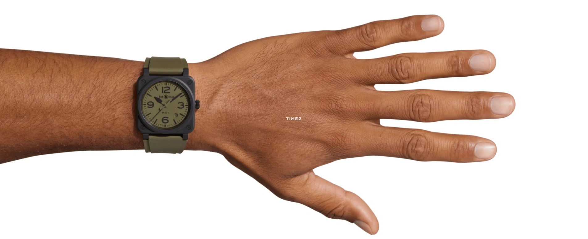 Bell & Ross,Instruments 41mm,41mm,Ceramic,Khaki Green,Automatic,Day,Sapphire,Crystal Glass,BR03A,BR03A-MIL-CE/SRB