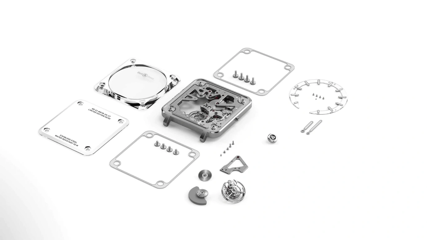 Bell & Ross,Haute-Horlogerie 42.50mm,42.50mm,Stainless Steel,Transparent,Skeleton,Automatic,Tourbillon,Sapphire,Crystal Glass,BRX2,BRX2-MRTB-SK-ST