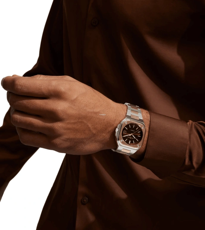 Bell & Ross,Urban 40mm,40mm,Rose Gold,Stainless Steel,Brown,Automatic,Day,Sapphire,Crystal Glass,BR05A,BR05A-EL-GLST/SSG
