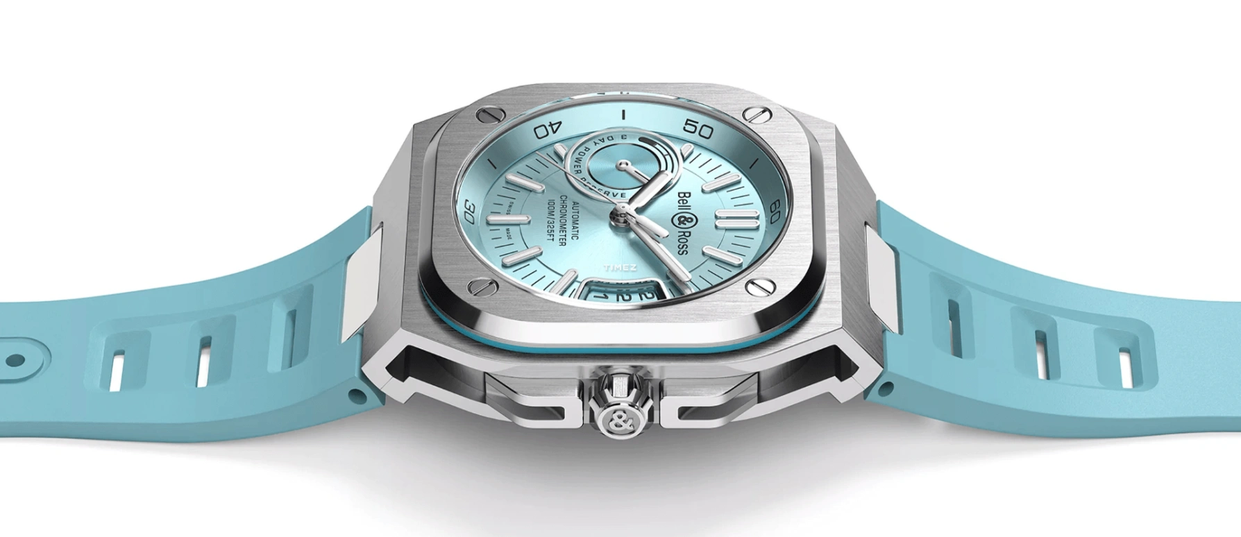 Bell & Ross,Urban 41mm,41mm,Stainless Steel,Blue,Automatic,Day,Power Reserve Indicator,BRX5R,BRX5R-IB-ST/SRB