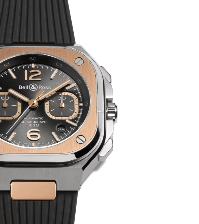 Bell & Ross,Urban 41mm,41mm,Stainless Steel,Rose Gold,Grey,Automatic,Chronograph,Day,BR05C,BR05C-RTH-STPG/SRB