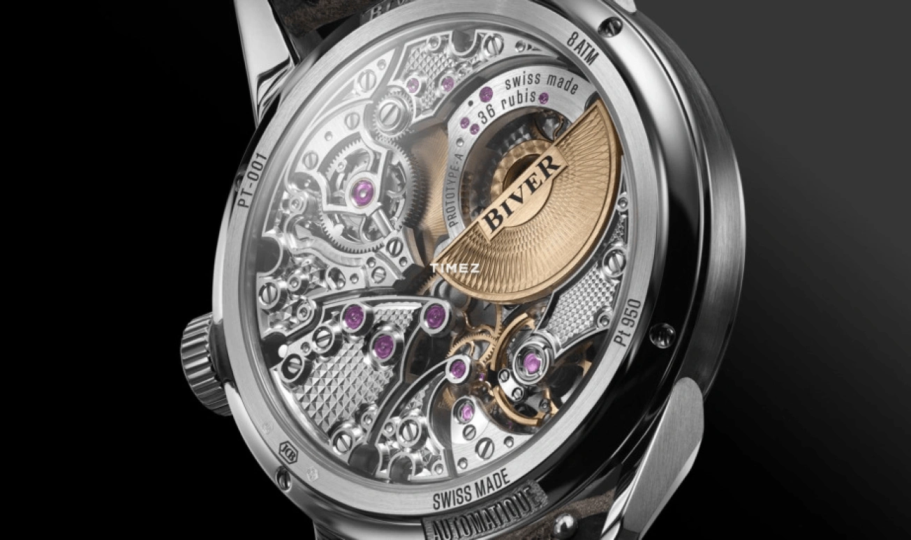 Biver,Landmark timepieces 39mm,39mm,Platinum,Coal Gray,Automatic,65hours,In-house Caliber,Automatique Atelier Series Obsidian