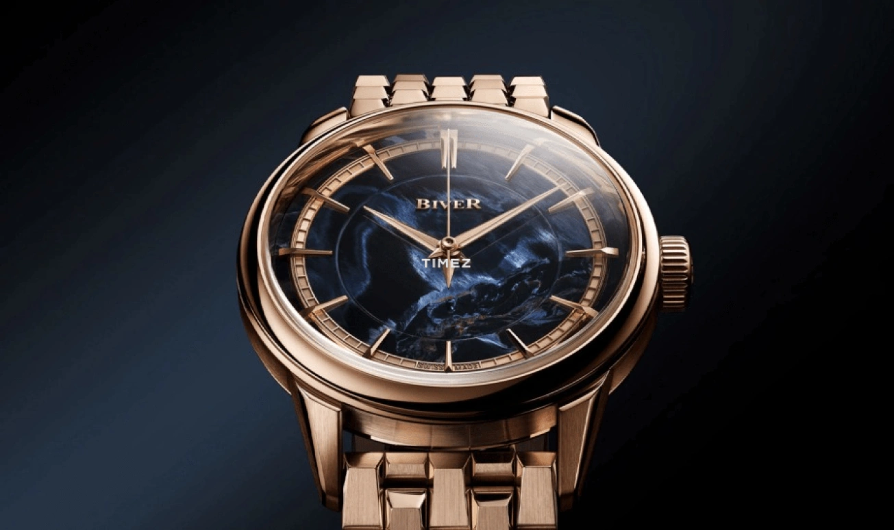 Biver,Landmark timepieces 39mm,39mm,Rose Gold,Blue,Automatic,65hours,In-house Caliber,Automatique Atelier Series Pietersite