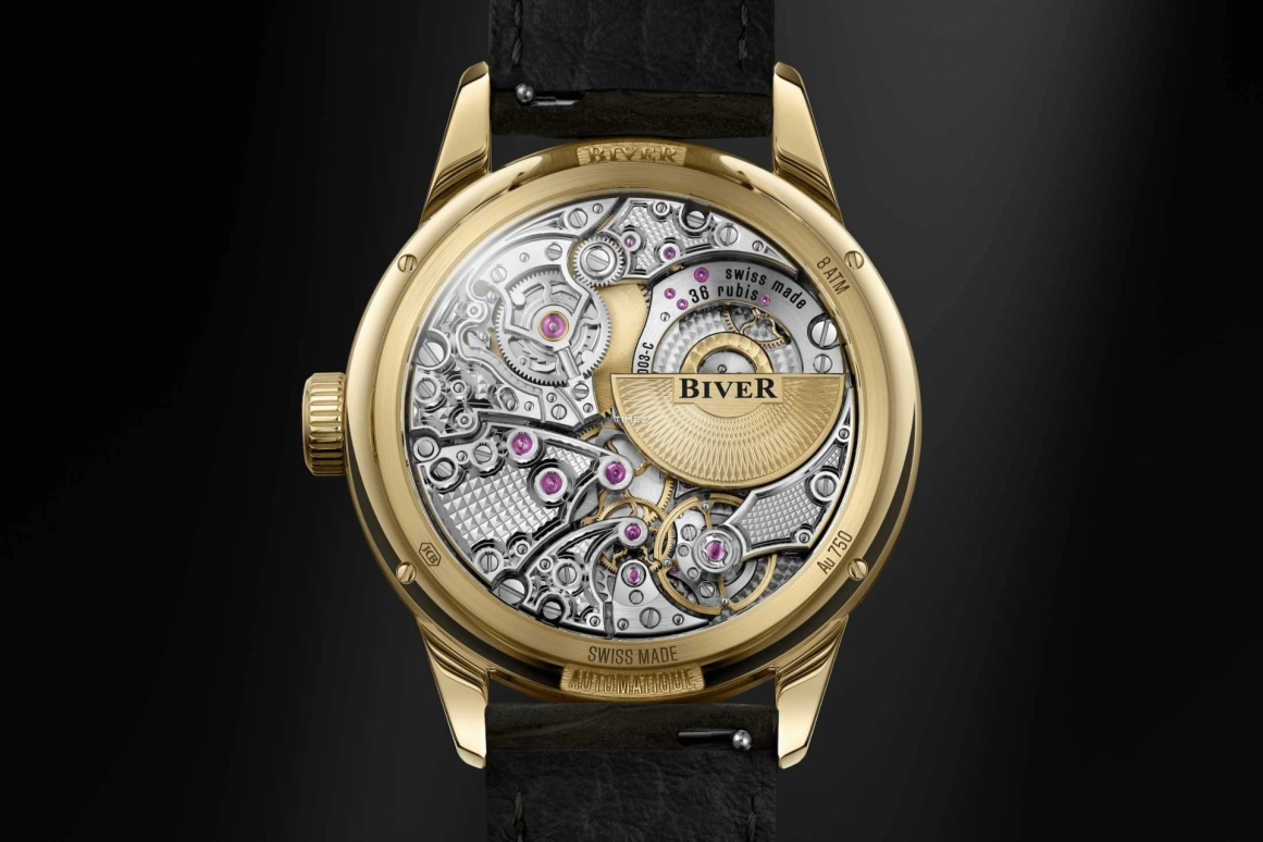 Biver,Micro-rotor 39mm,39mm,Yellow Gold,Black,Gold,Automatic,65hours,In-house Caliber,Automatique Atelier Series Carbon Edition