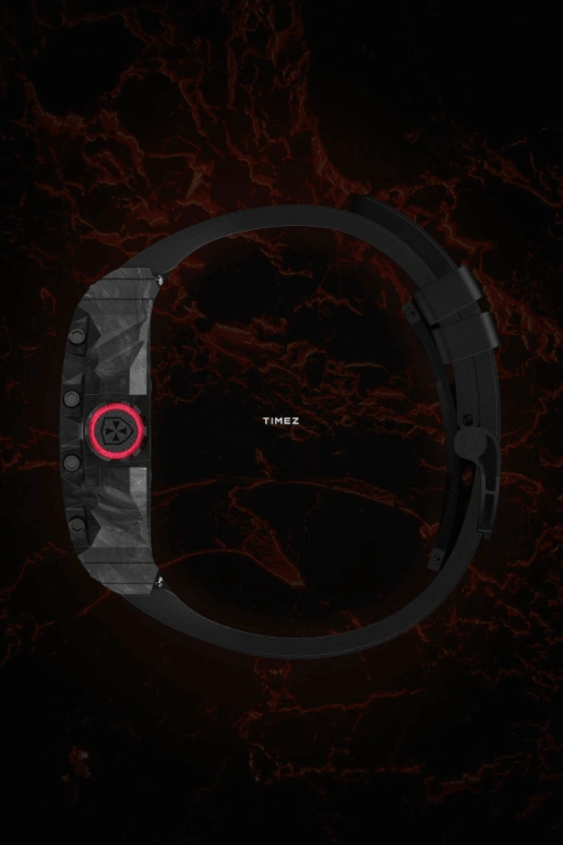 Blackout Concept,XP1 44x52mm,44x52mm,Forged Carbon,Black,Red,Skeleton,Handwound,Tourbillon,Sapphire,Tourbillon-Volcano