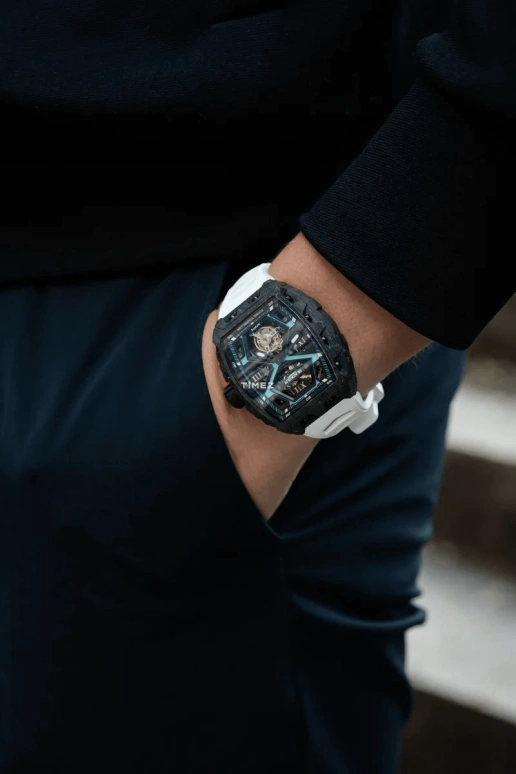 Blackout Concept,XP1 44x52mm,44x52mm,Forged Carbon,Black,Blue,Skeleton,Handwound,Tourbillon,Sapphire,Tourbillon LT Frozen Blue