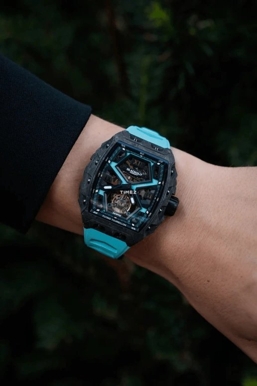 Blackout Concept,XP1 44x52mm,44x52mm,Forged Carbon,Black,Blue,Skeleton,Handwound,Tourbillon,Sapphire,Tourbillon LT Frozen Blue