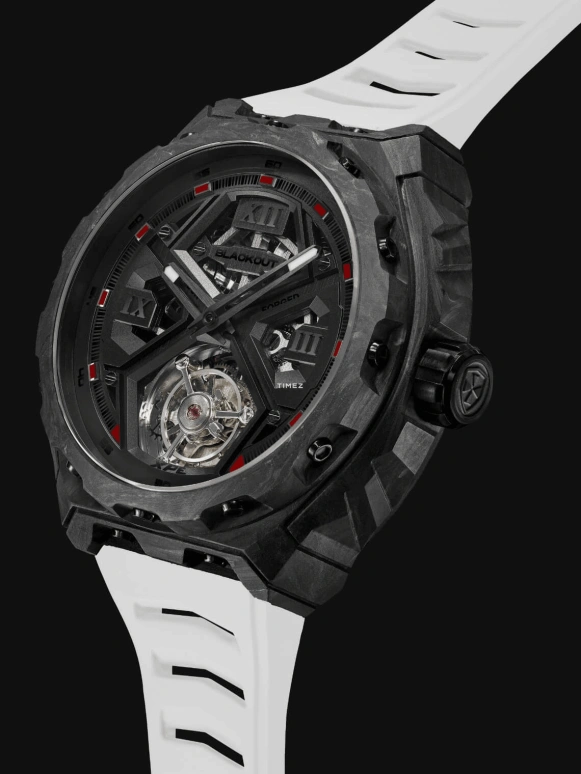 Blackout Concept,XPE 42.50mm,42.50mm,Forged Carbon,Black,Automatic,Tourbillon,Sapphire,Crystal Glass,XPE Tourbillon Black Red