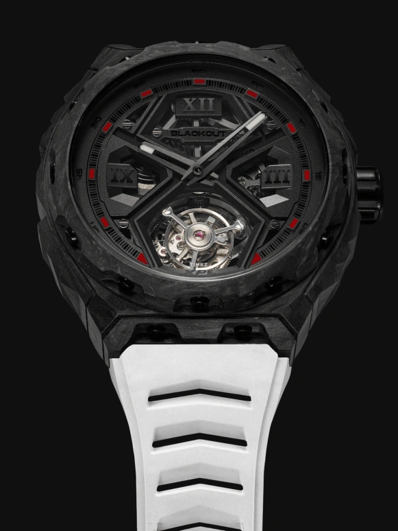 Blackout Concept,XPE 42.50mm,42.50mm,Forged Carbon,Black,Automatic,Tourbillon,Sapphire,Crystal Glass,XPE Tourbillon Black Red