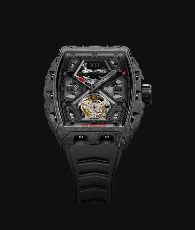 Blackout Concept,XP1 44x52mm,44x52mm,Forged Carbon,Black,Handwound,Tourbillon,Sapphire,Tourbillon Romain Monti