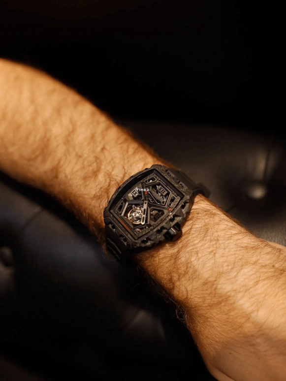 Blackout Concept,XP1 44x52mm,44x52mm,Forged Carbon,Black,Handwound,Tourbillon,Sapphire,Tourbillon Romain Monti