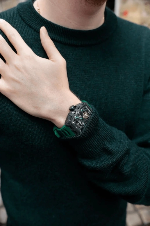 Blackout Concept,XP1 44x52mm,44x52mm,Forged Carbon,Green,Black,Skeleton,Handwound,Tourbillon,Sapphire,Crystal Glass,Tourbillon-Royal Green