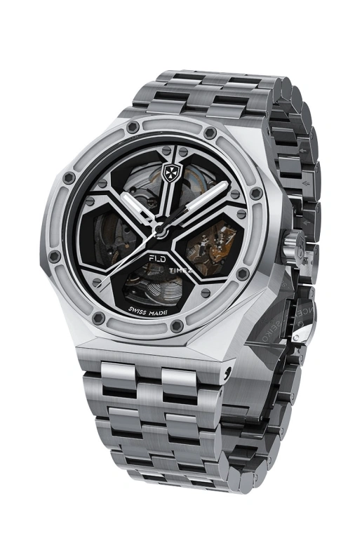 Blackout Concept,ETERNAL 41mm,41mm,Stainless Steel,Skeleton,Silver,Automatic,42hours,Sapphire,FLD,FLD-Swiss Made