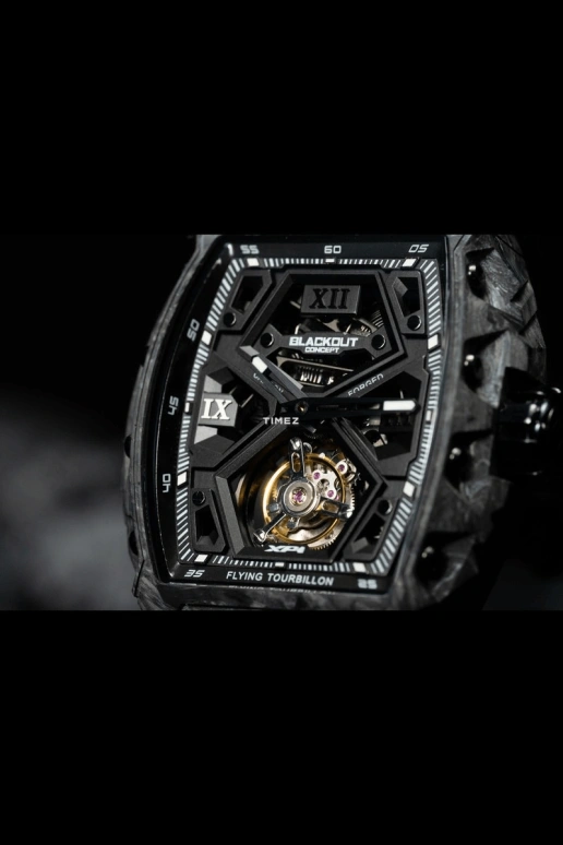 Blackout Concept,XP1 44x52mm,44x52mm,Forged Carbon,Black,Skeleton,Handwound,Tourbillon,Sapphire,Tourbillon LT Black