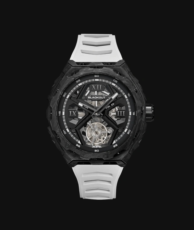 Blackout Concept,XPE 42.50mm,42.50mm,Forged Carbon,Black,Automatic,Tourbillon,Sapphire,Crystal Glass,XPE Tourbillon Black