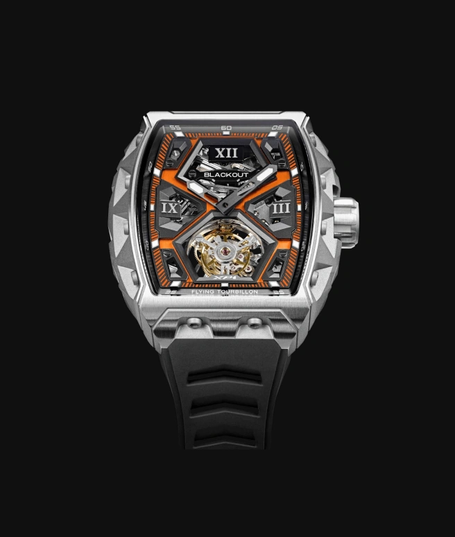 Blackout Concept,XP1 44x52mm,44x52mm,Titanium,Orange,Black,Handwound,Tourbillon,Sapphire,Crystal Glass,Tourbillon Ti Orange