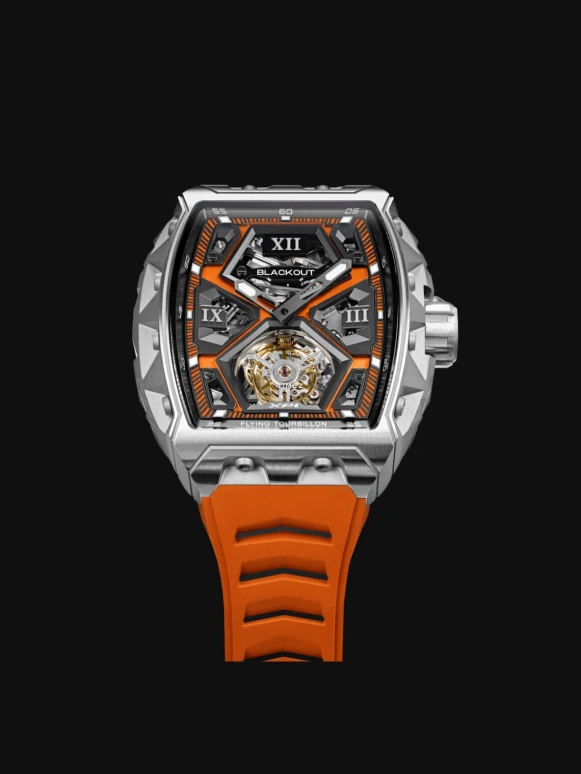 Blackout Concept,XP1 44x52mm,44x52mm,Titanium,Orange,Black,Handwound,Tourbillon,Sapphire,Crystal Glass,Tourbillon Ti Orange
