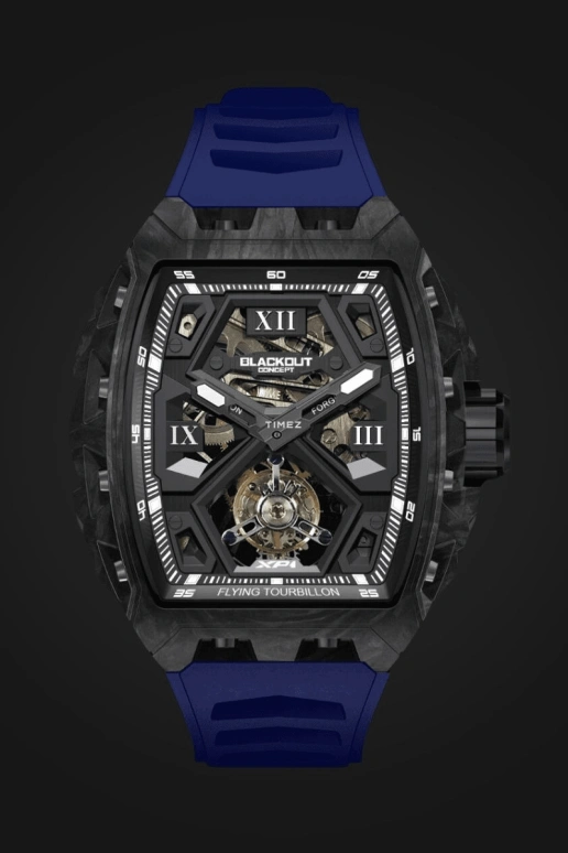 Blackout Concept,XP1 44x52mm,44x52mm,Forged Carbon,Black,Skeleton,Handwound,Tourbillon,Sapphire,Tourbillon LT Black