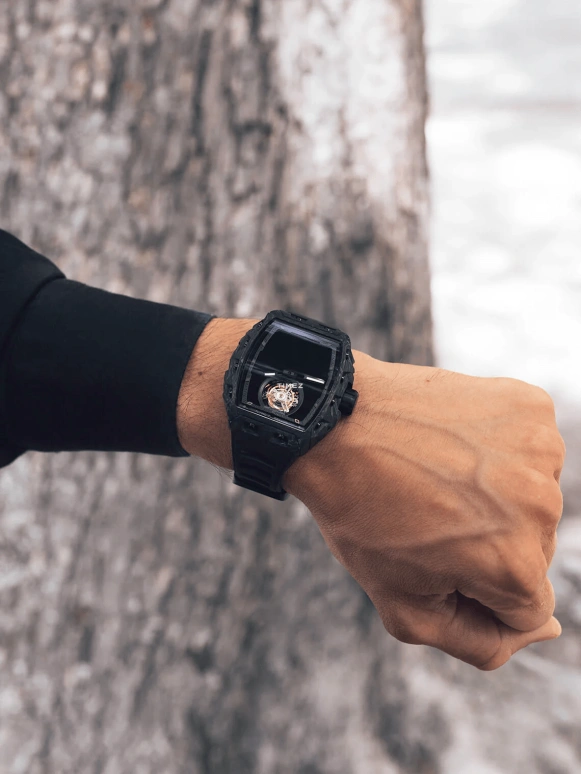Blackout Concept,XP1 44x52mm,44x52mm,Forged Carbon,Black,Handwound,Tourbillon,Sapphire,Crystal Glass,Tourbillon Phantom x Ocarat
