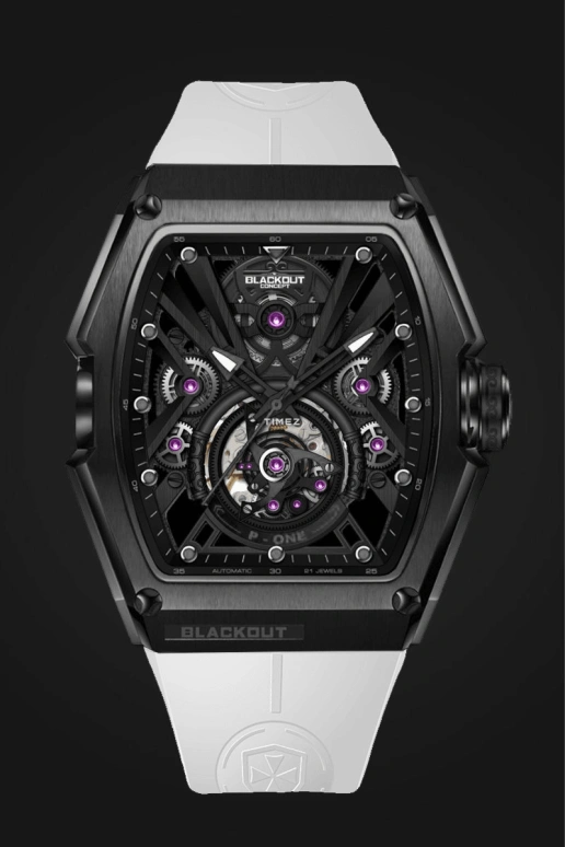 Blackout Concept,P-Series 44x53mm,44x53mm,Stainless Steel,Black,Skeleton,Automatic,42hours,Sapphire,Black P,Black P-One
