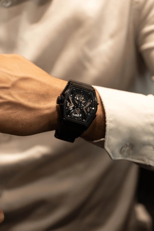 Blackout Concept,P-Series 44x53mm,44x53mm,Stainless Steel,Black,Skeleton,Automatic,42hours,Sapphire,Black P,Black P-One