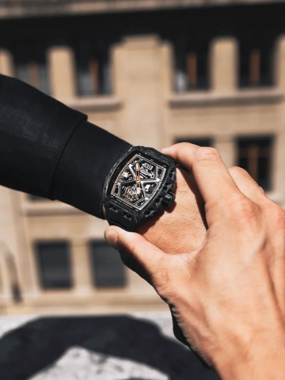 Blackout Concept,XP1 44x52mm,44x52mm,Forged Carbon,Black,Handwound,Tourbillon,Sapphire,Crystal Glass,Tourbillon LT Centurion