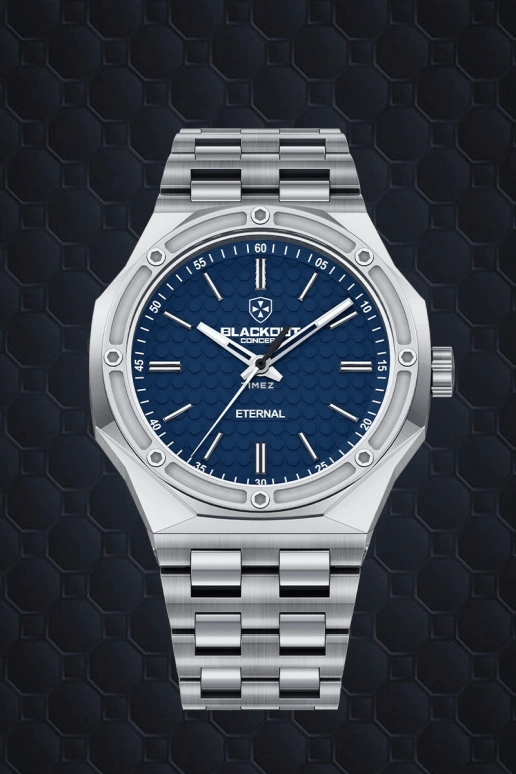 Blackout Concept,ETERNAL 41mm,41mm,Stainless Steel,Blue,Automatic,41hours,Sapphire,Aqua