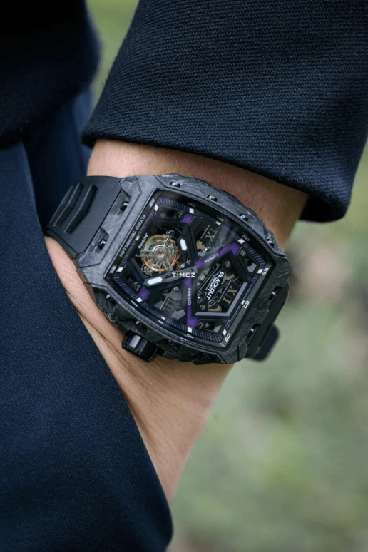 Blackout Concept,XP1 44x52mm,44x52mm,Forged Carbon,Purple,Black,Skeleton,Handwound,Tourbillon,Sapphire,Tourbillon LT Ultraviolet