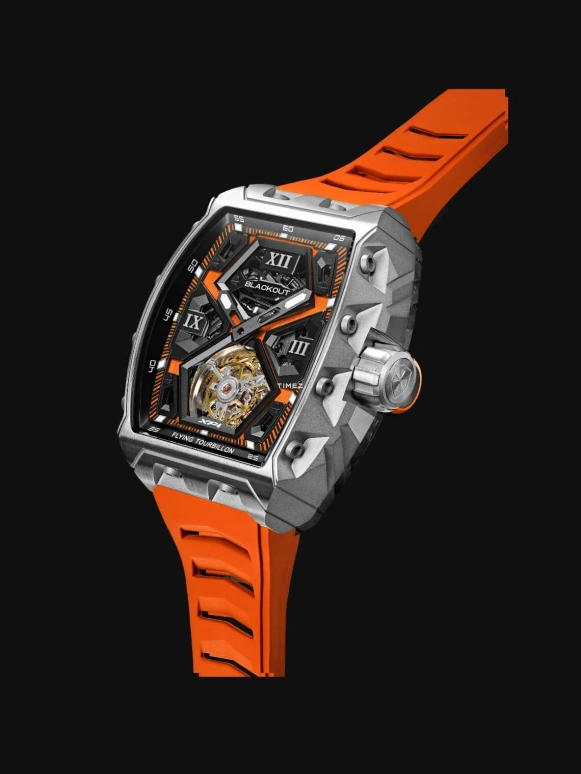 Blackout Concept,XP1 44x52mm,44x52mm,Titanium,Orange,Black,Handwound,Tourbillon,Sapphire,Crystal Glass,Tourbillon Ti Orange